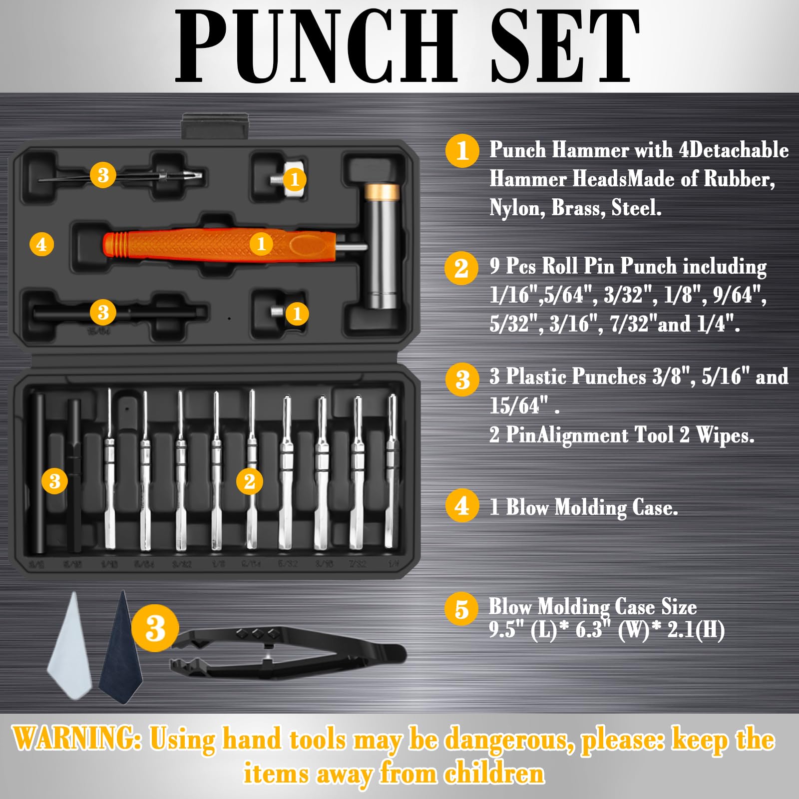 BESTNULE roll pin punches in multiple sizes for jewelry, watchmaking, and machinery work