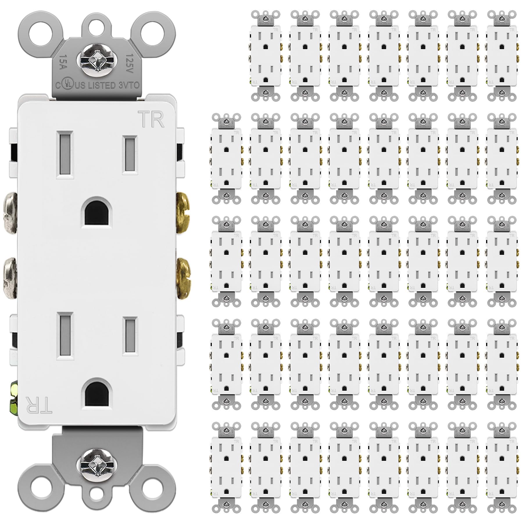BESTTEN 15A Decor Outlet front view offers reliable daily power access.