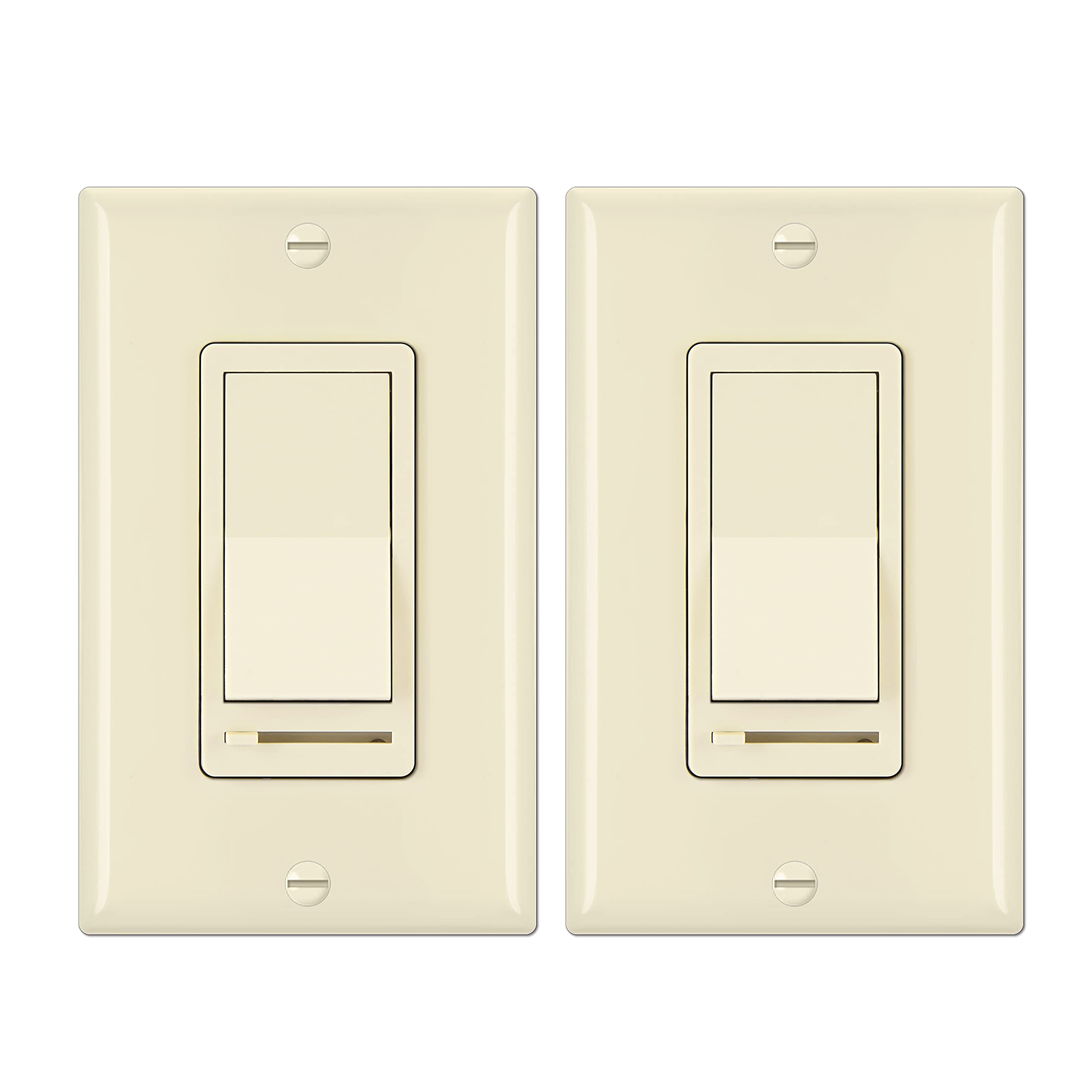 BESTTEN 2-pack almond dimmer switch with smooth lighting control