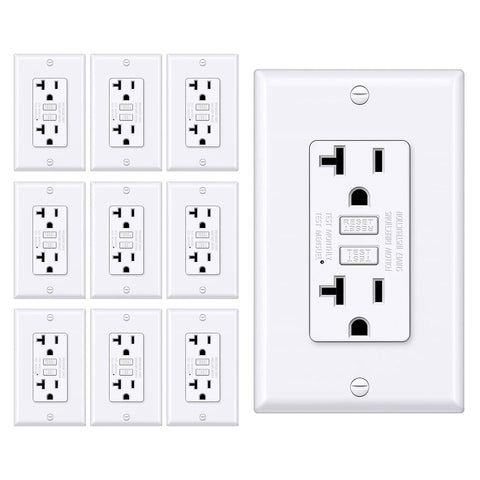 BESTTEN 20A GFCI outlet with thinner design fits tight electrical boxes.