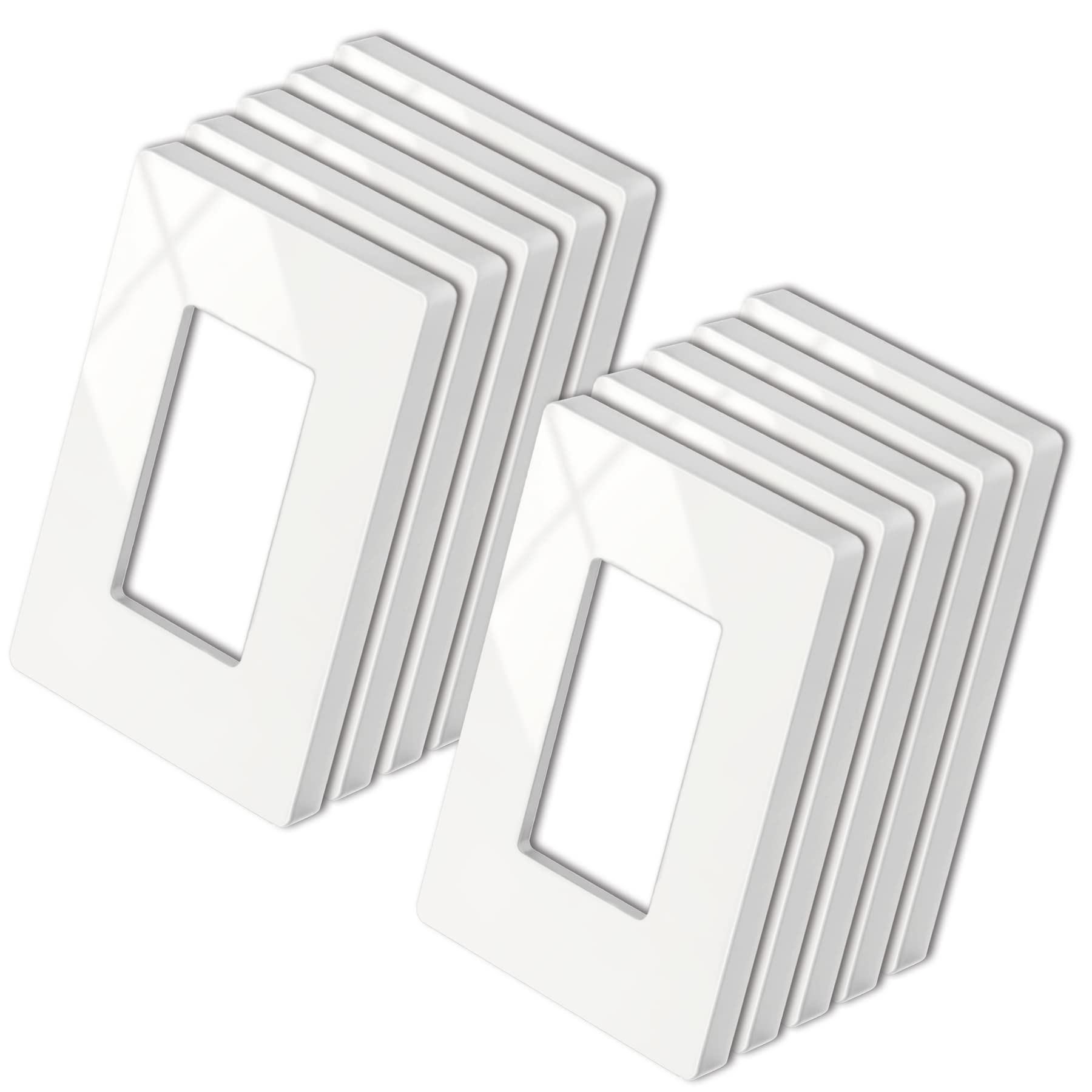 BESTTEN wall plate USWP4 glossy off-white angle view enhances outlet aesthetics.