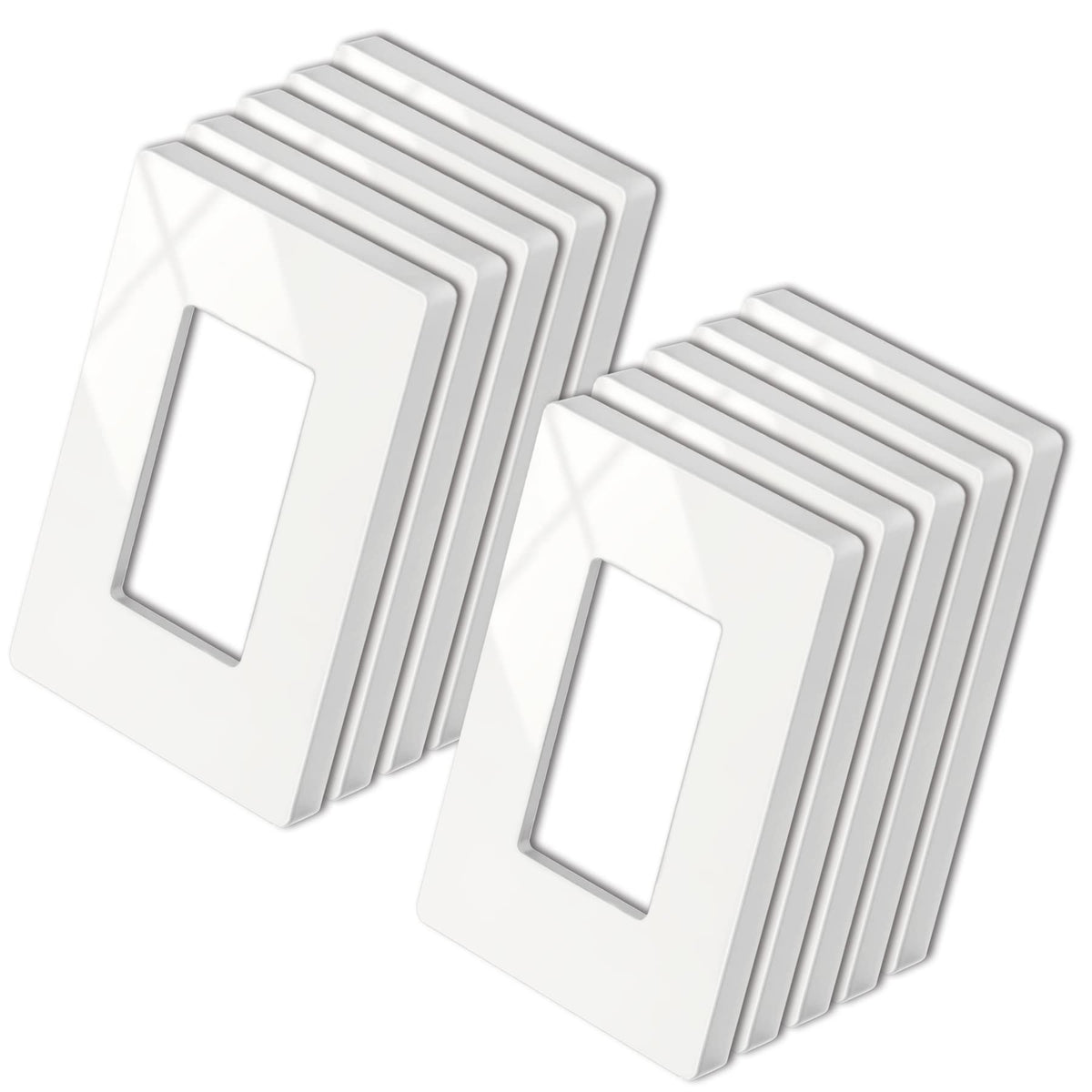 BESTTEN wall plate USWP4 glossy off-white angle view enhances outlet aesthetics.