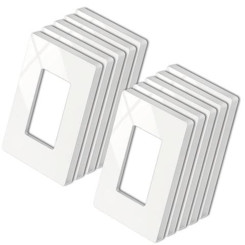 BESTTEN wall plate USWP4 glossy off-white angle view enhances outlet aesthetics.