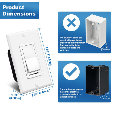 BESTTEN dimmer compatible with LED, CFL, incandescent and halogen bulbs