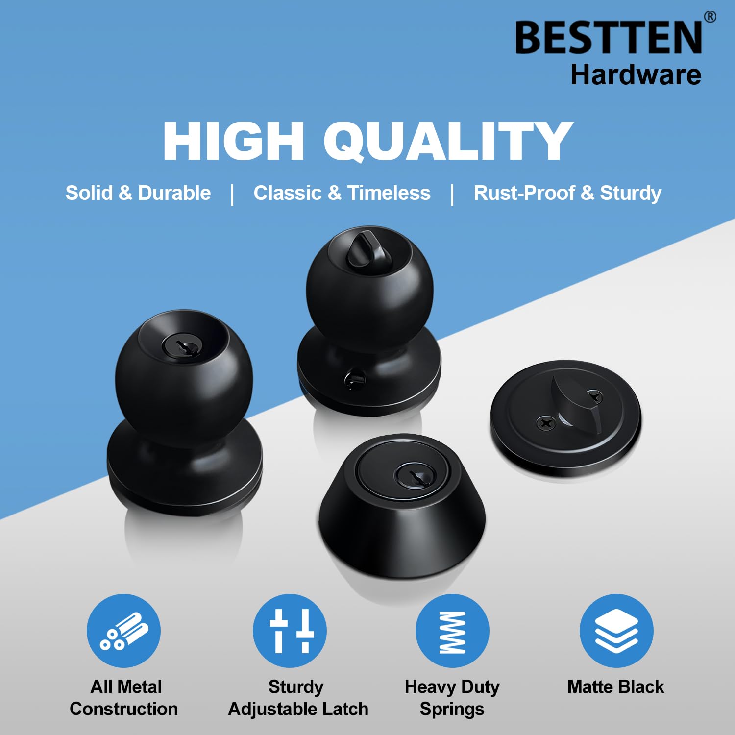 BESTTEN fits doors 1-3/8 to 1-3/4 inches thick