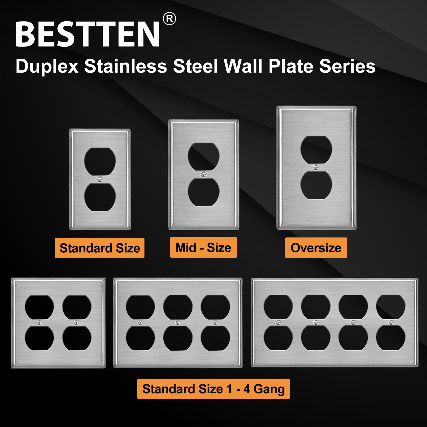 BESTTEN wall plate design with curved edges for safe handling and cleaning.