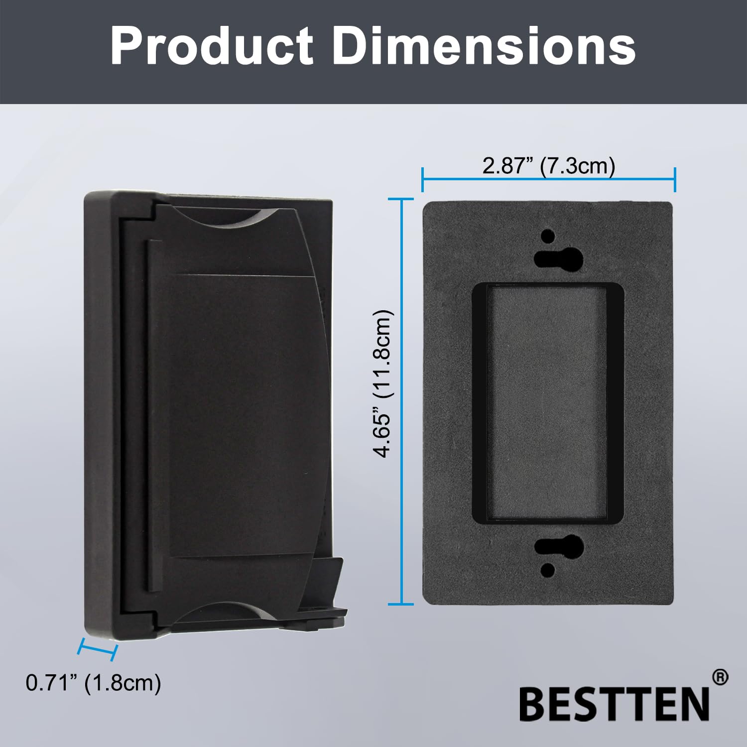 BESTTEN wallplate is compatible with GFCI and decorator receptacles for flexible installs.