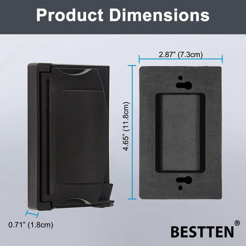 BESTTEN wallplate is compatible with GFCI and decorator receptacles for flexible installs.