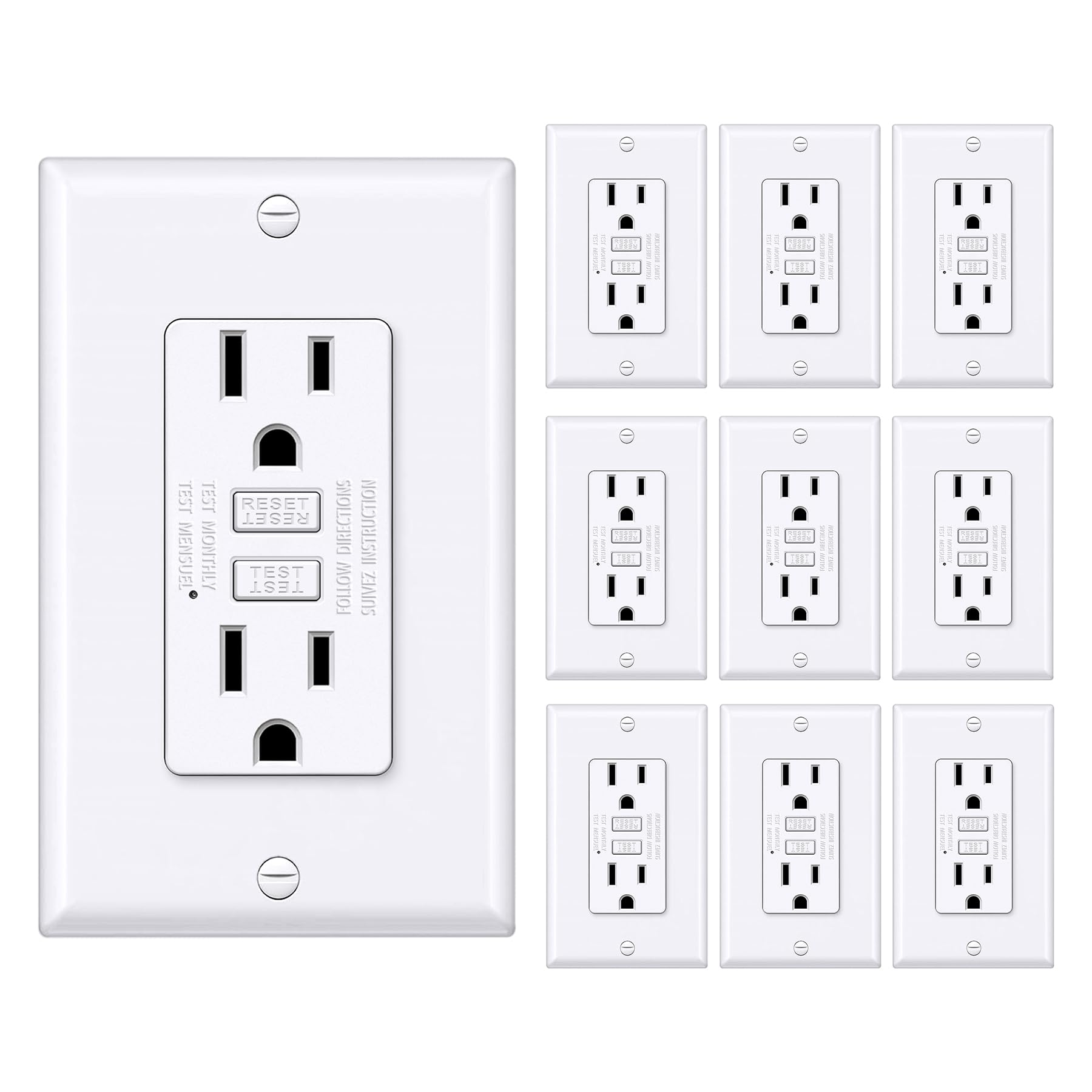 BESTTEN GFCI outlet with ultra-thin profile for easier wiring.