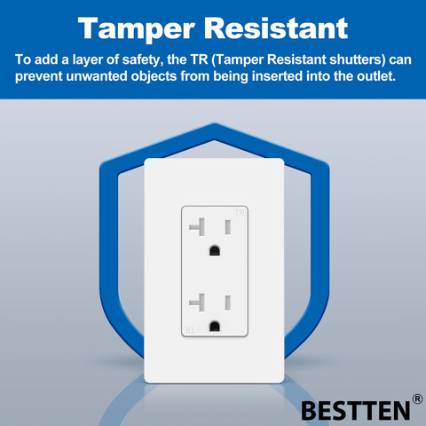 BESTTEN gloss white receptacle combines sleek style with reliable power delivery.
