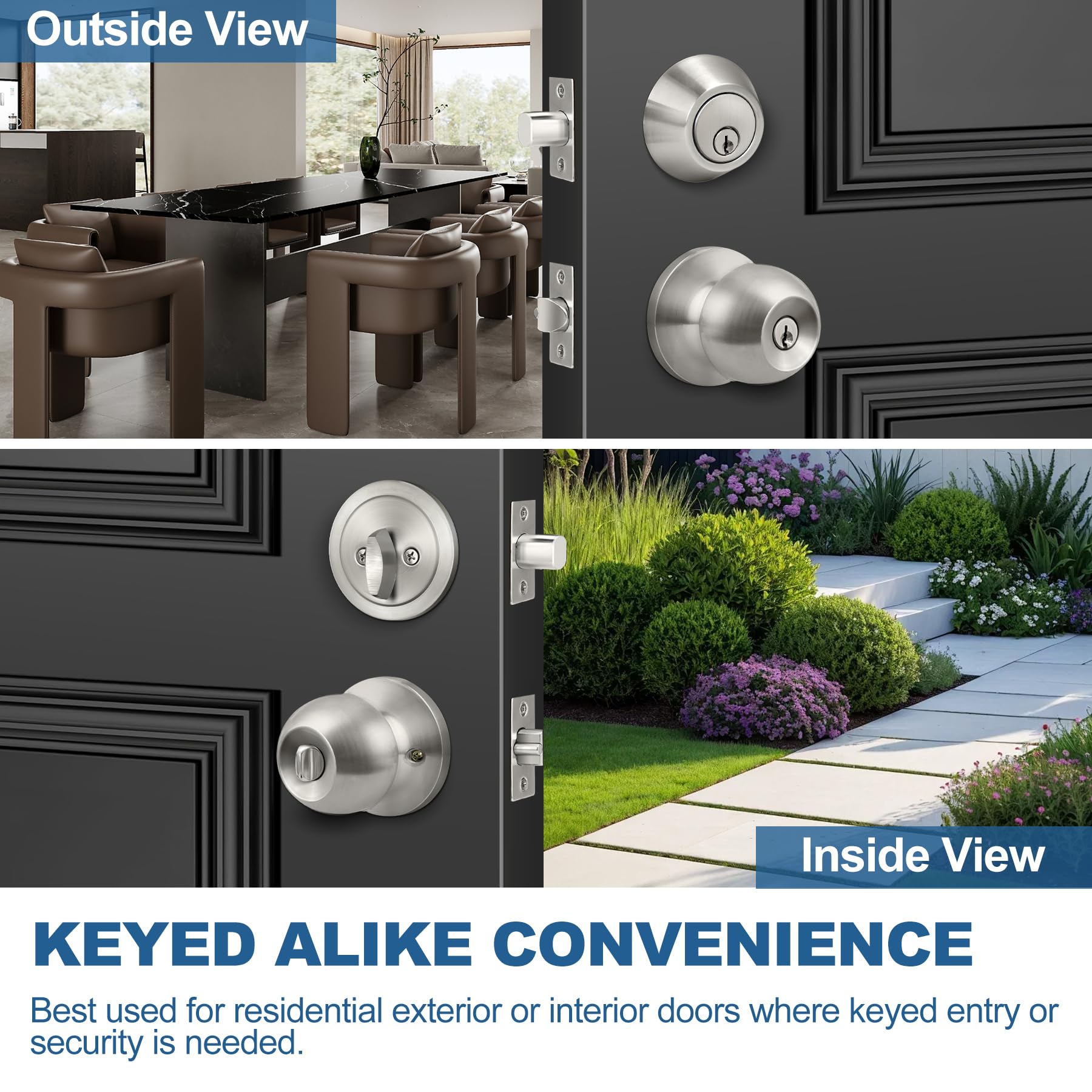 All-metal construction of BestTEN keyed-alike door hardware