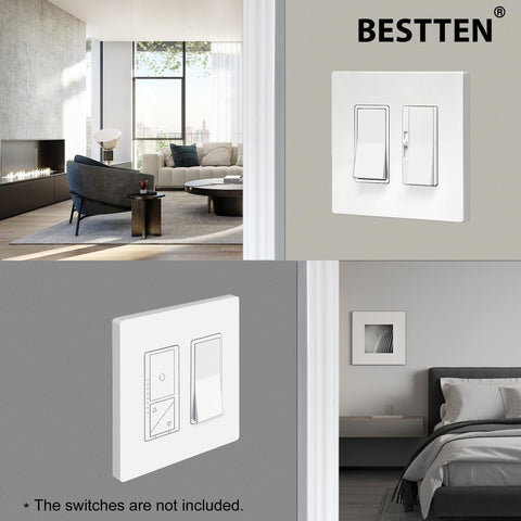 BESTTEN screwless wall plate with gloss finish shines and cleans easily.