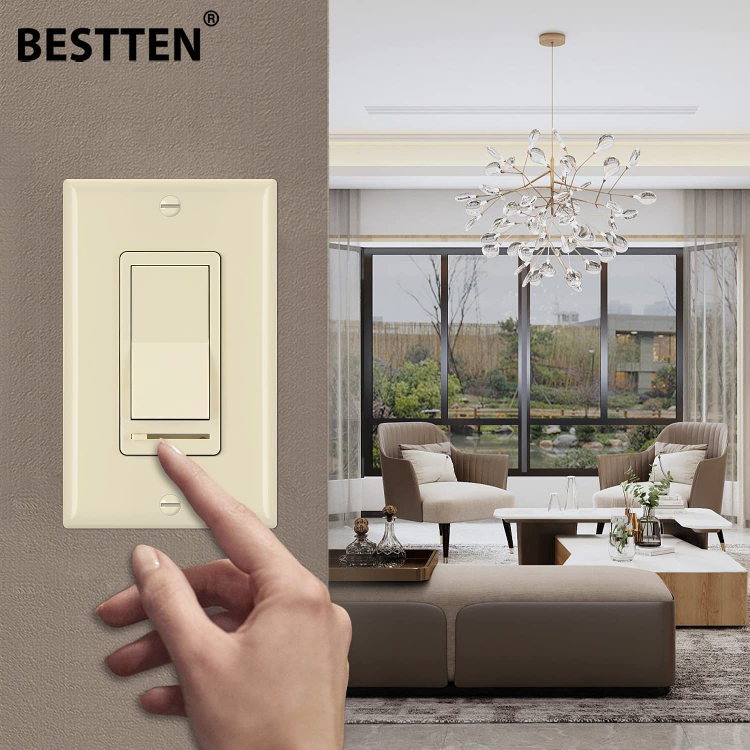 BESTTEN side-adjustment wheel for flicker-free dimming