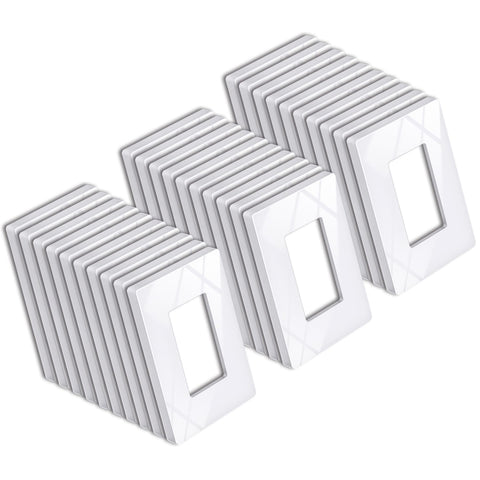 Bestten USWP6 snow white wall plate front view with seamless glossy finish
