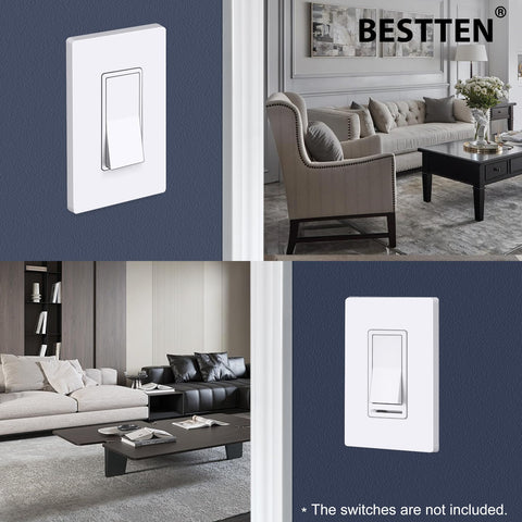 Bestten screwless wall plate side angle showing clean modern profile
