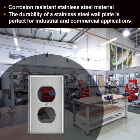 Bestten stainless steel wall plate resists corrosion in damp environments.