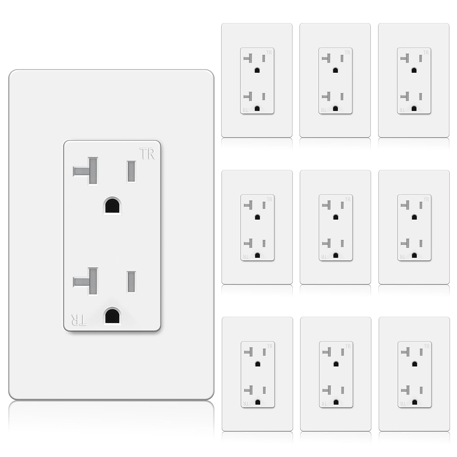 BESTTEN tamper-resistant outlet 20A-125V safeguards family electronics safely.