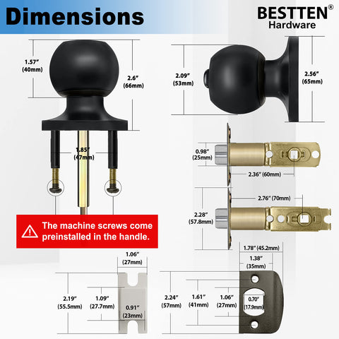BESTTEN three keys per set shown for convenient multi-door use