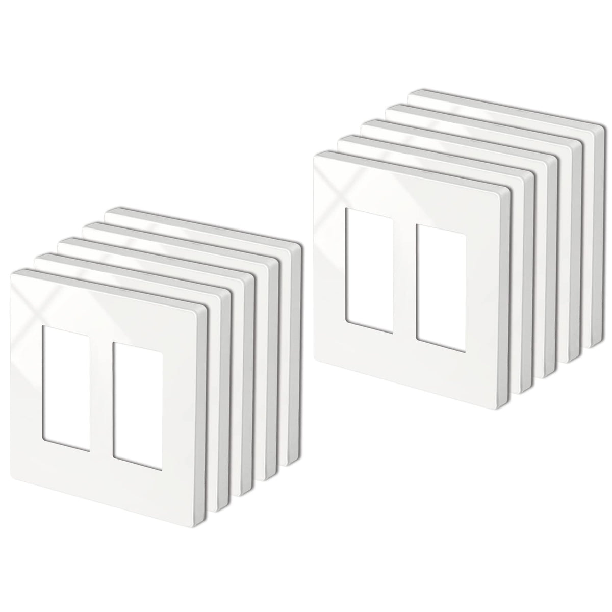 BESTTEN two-gang screwless wall plate with off-white finish for a seamless look.