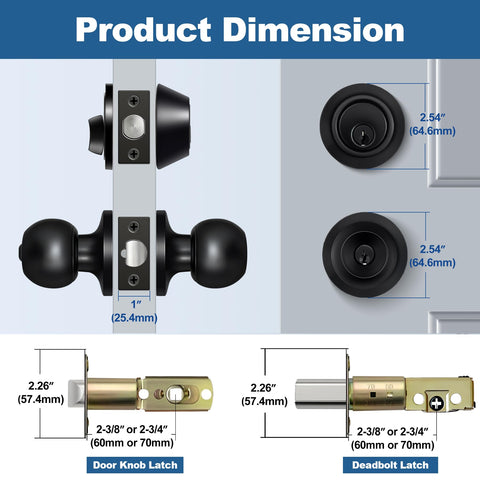 BESTTEN two-pack entry lockset with adjustable backset for standard doors