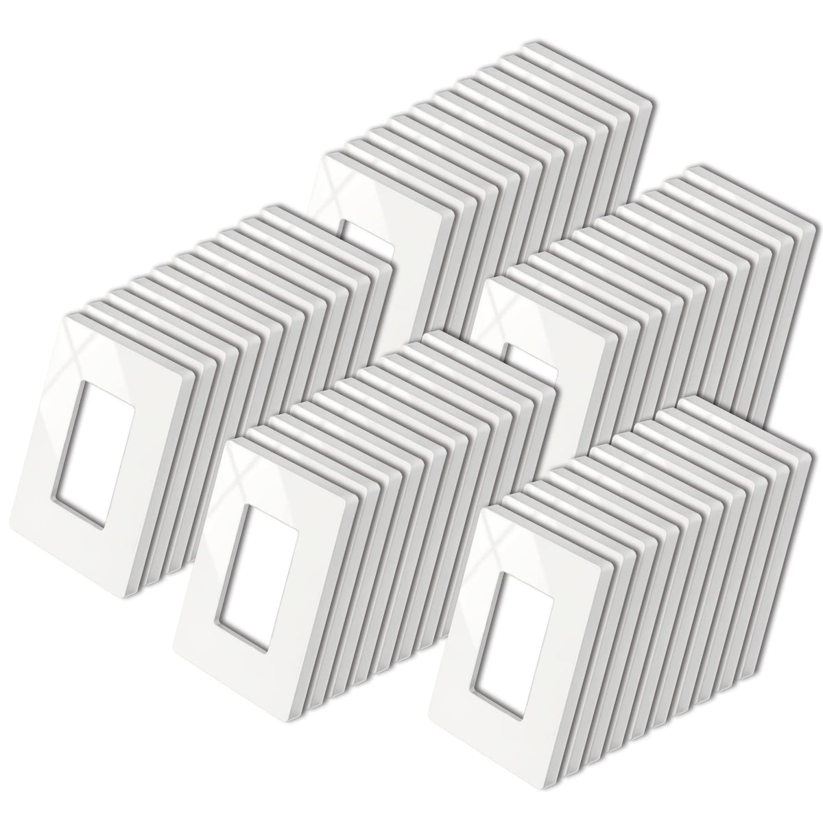 BESTTEN USWP4 glossy off-white wall plate front view for a seamless finish.