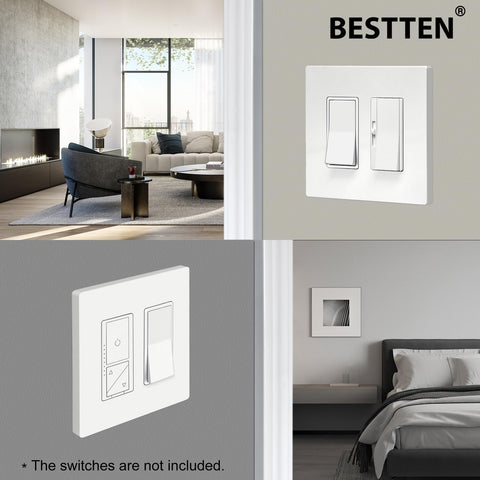 BESTTEN USWP4 off-white wall plate showcasing seamless coverage