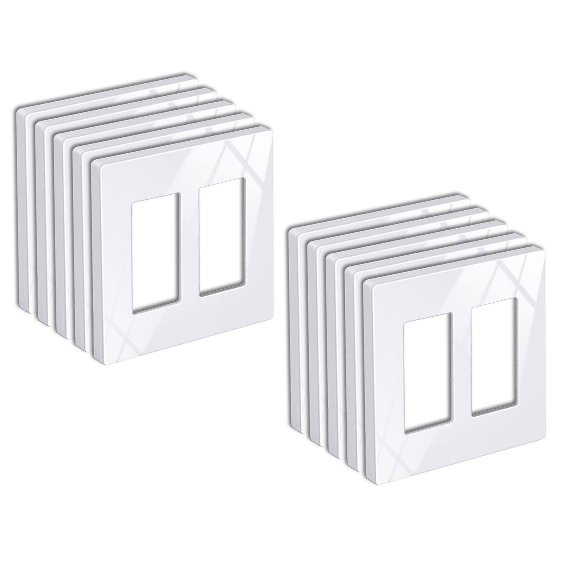 BESTTEN USWP6 snow white wall plate front view showing seamless edge
