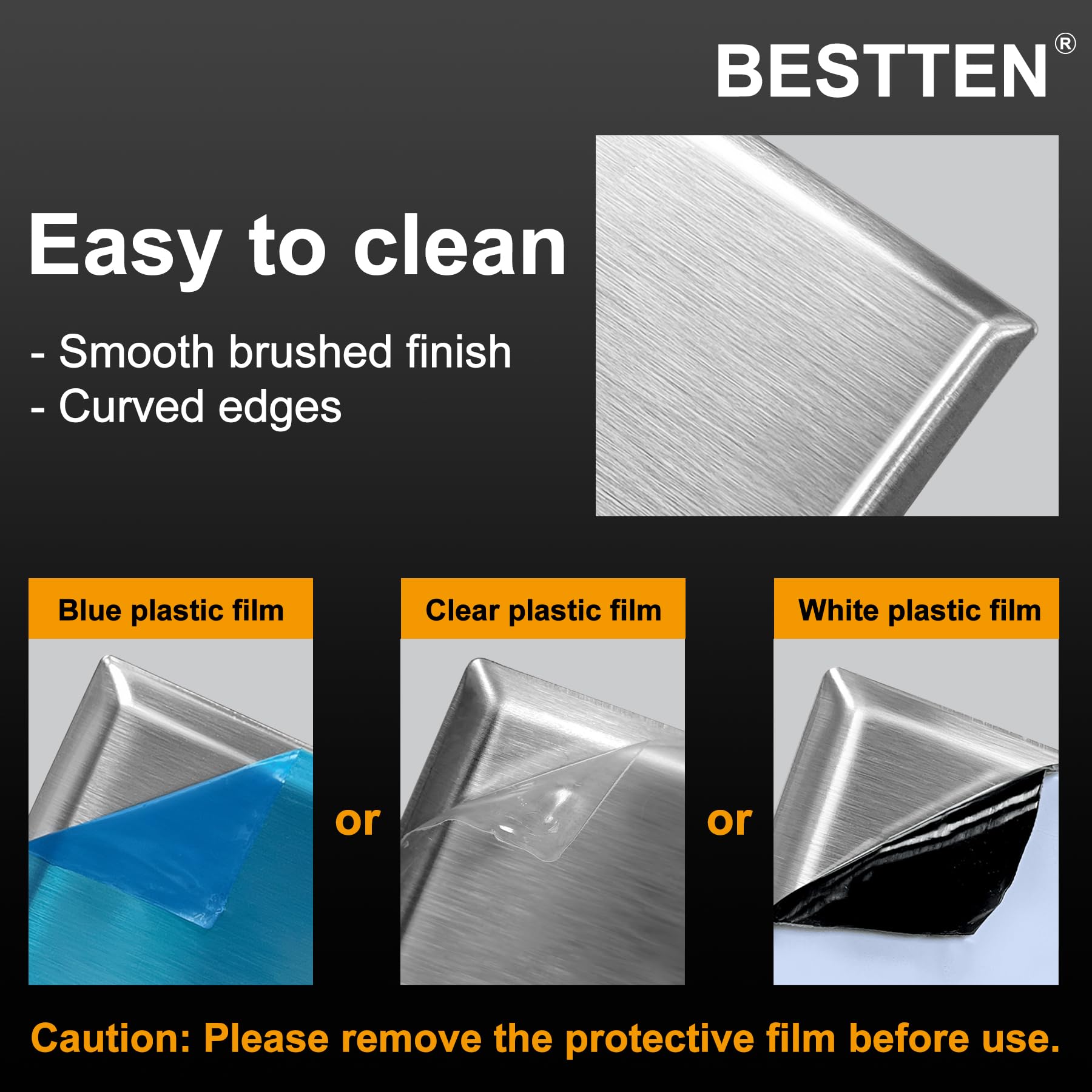 BESTTEN 1-gang industrial wall plate in stainless steel for demanding spaces.