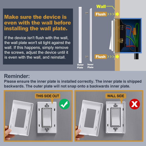 BESTTEN wall plate pry-slot enables quick, tool-free removal.