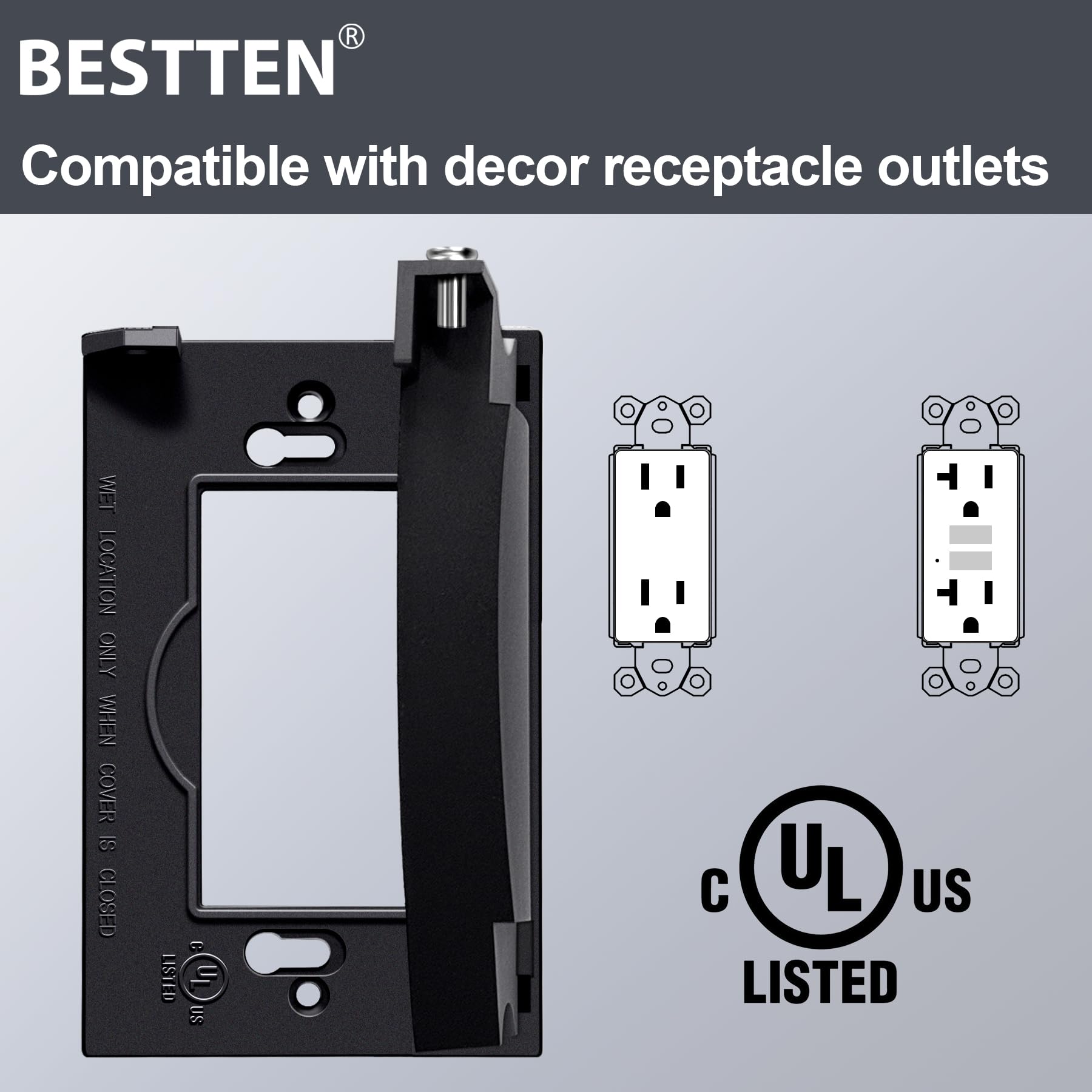 BESTTEN wallplate supports vertical or horizontal installation for versatile setups.