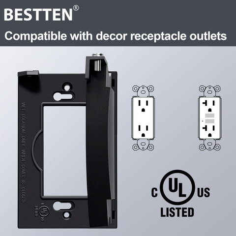 BESTTEN wallplate supports vertical or horizontal installation for versatile setups.