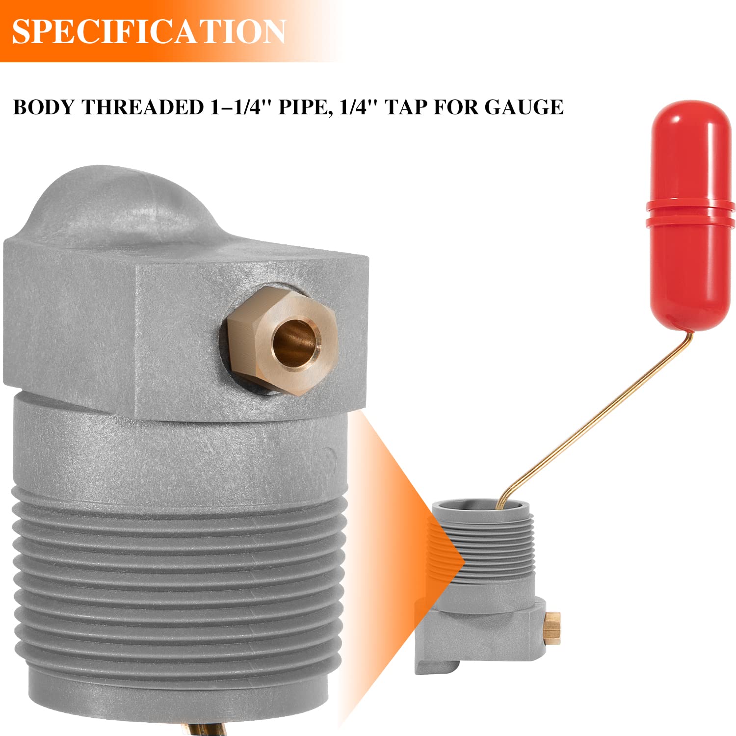 1-1/4 inch MNPT thread for easy installation on Besttruck control.