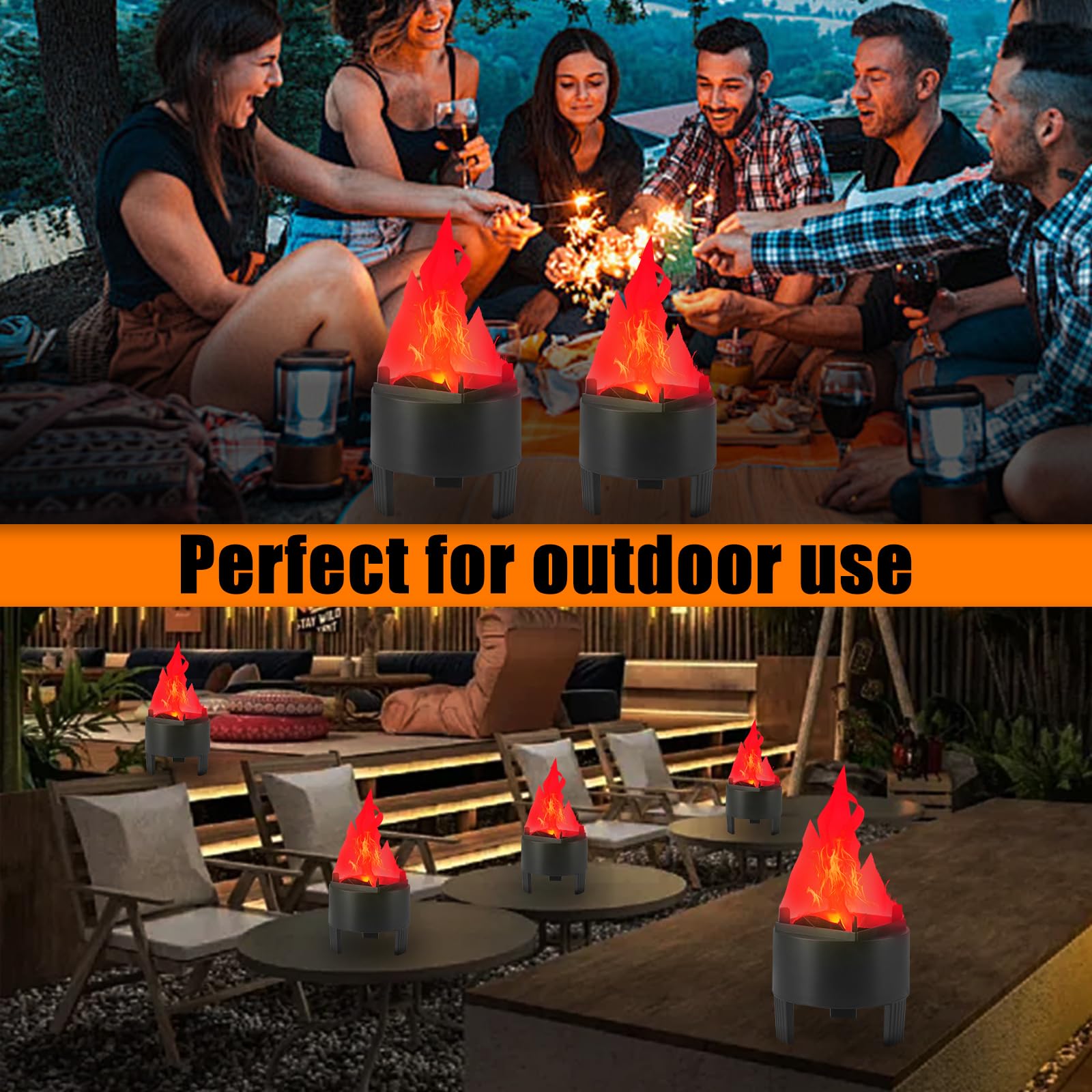 Bestview durable plastic base flame lamp suited for frequent party use