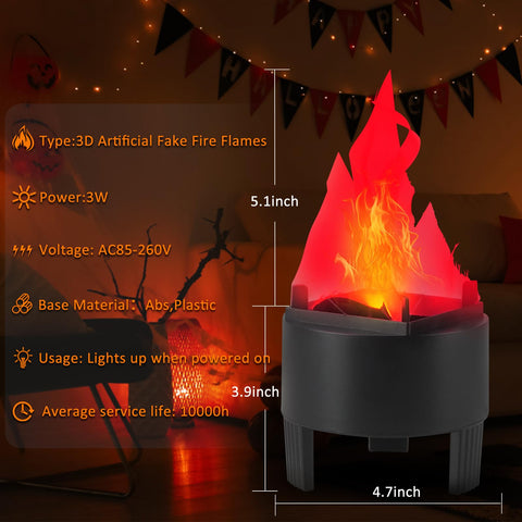 Bestview LED campfire lamp providing vibrant red glow for festive decor