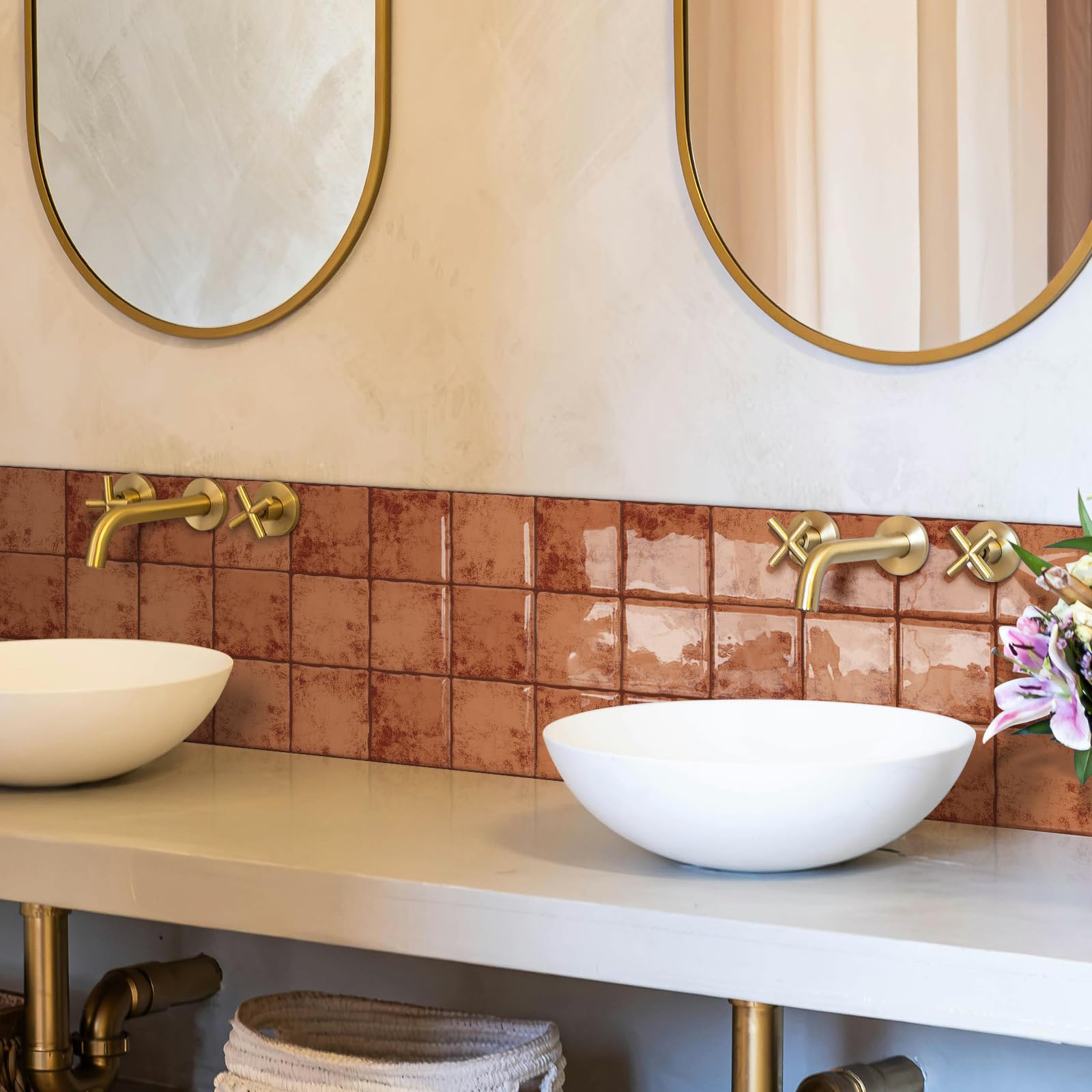 BESTWOO 3D square mosaic tile creates a stylish focal wall.
