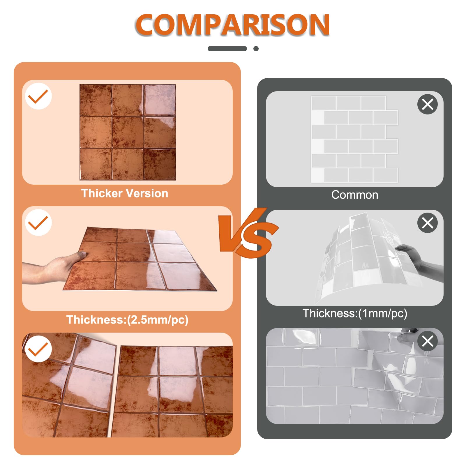 BESTWOO DIY-friendly peel-stick tile for easy wall updates.