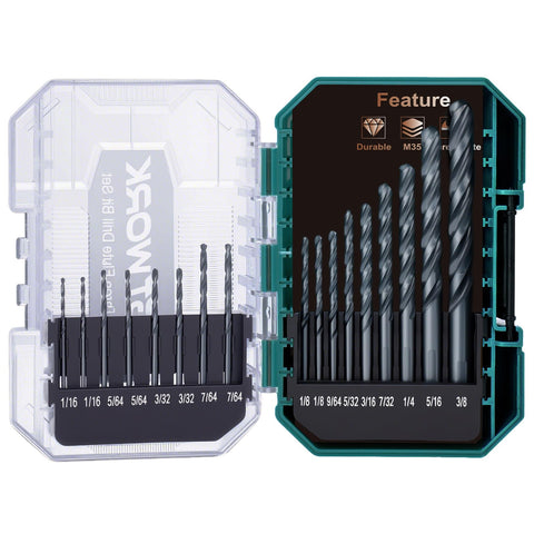 Bestwork 3-Flute Cobalt Drill Bit Set for precise holes in metal and steel
