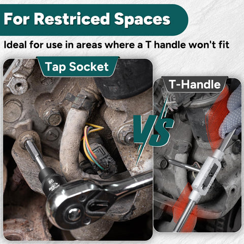 Bestwork hex adapter connects the tap driver to power tools for faster tapping