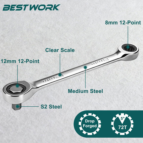 Bestwork low-profile bits in S2 steel for durability in confined spaces.