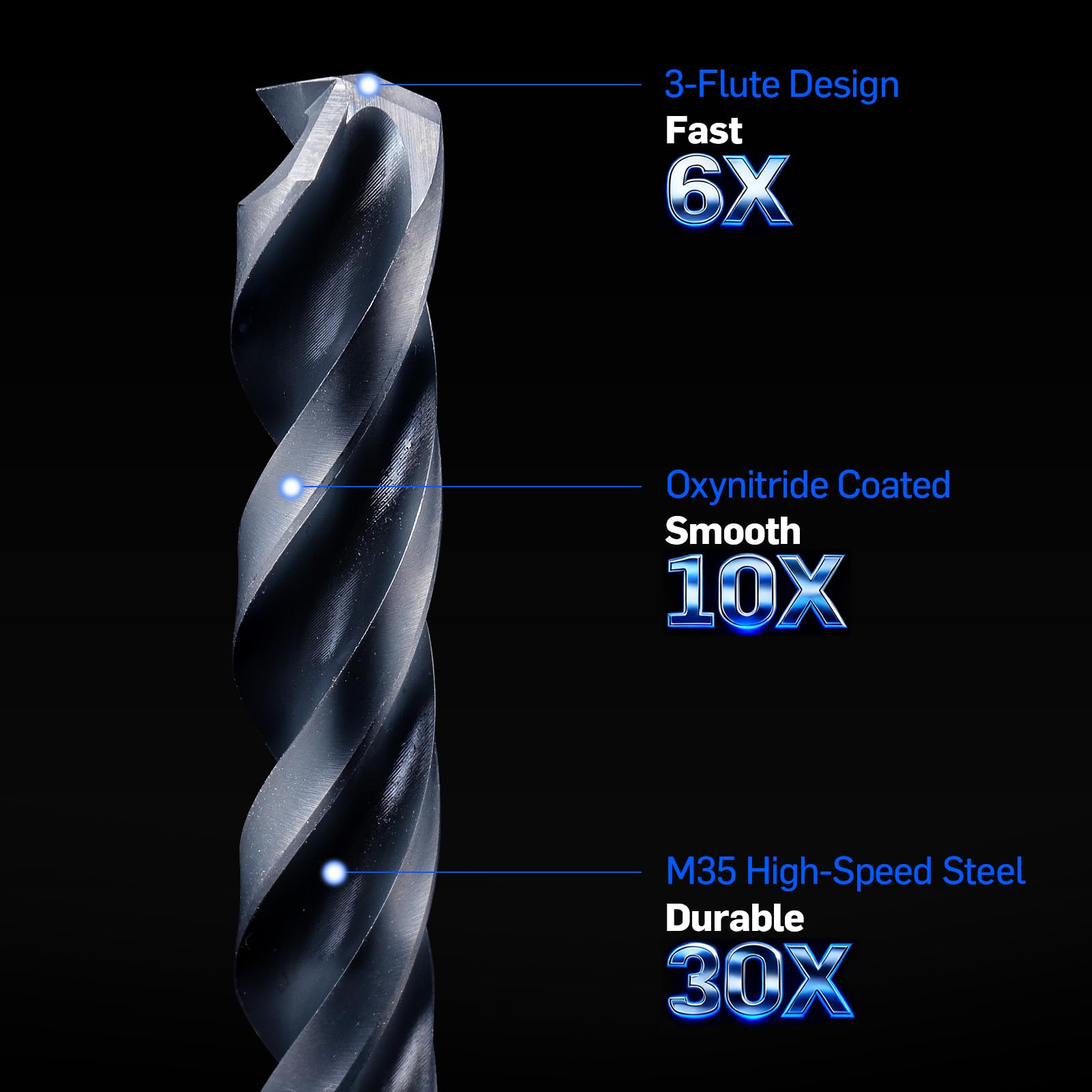 Bestwork M35 cobalt high-speed steel drill bits withstand hard metals