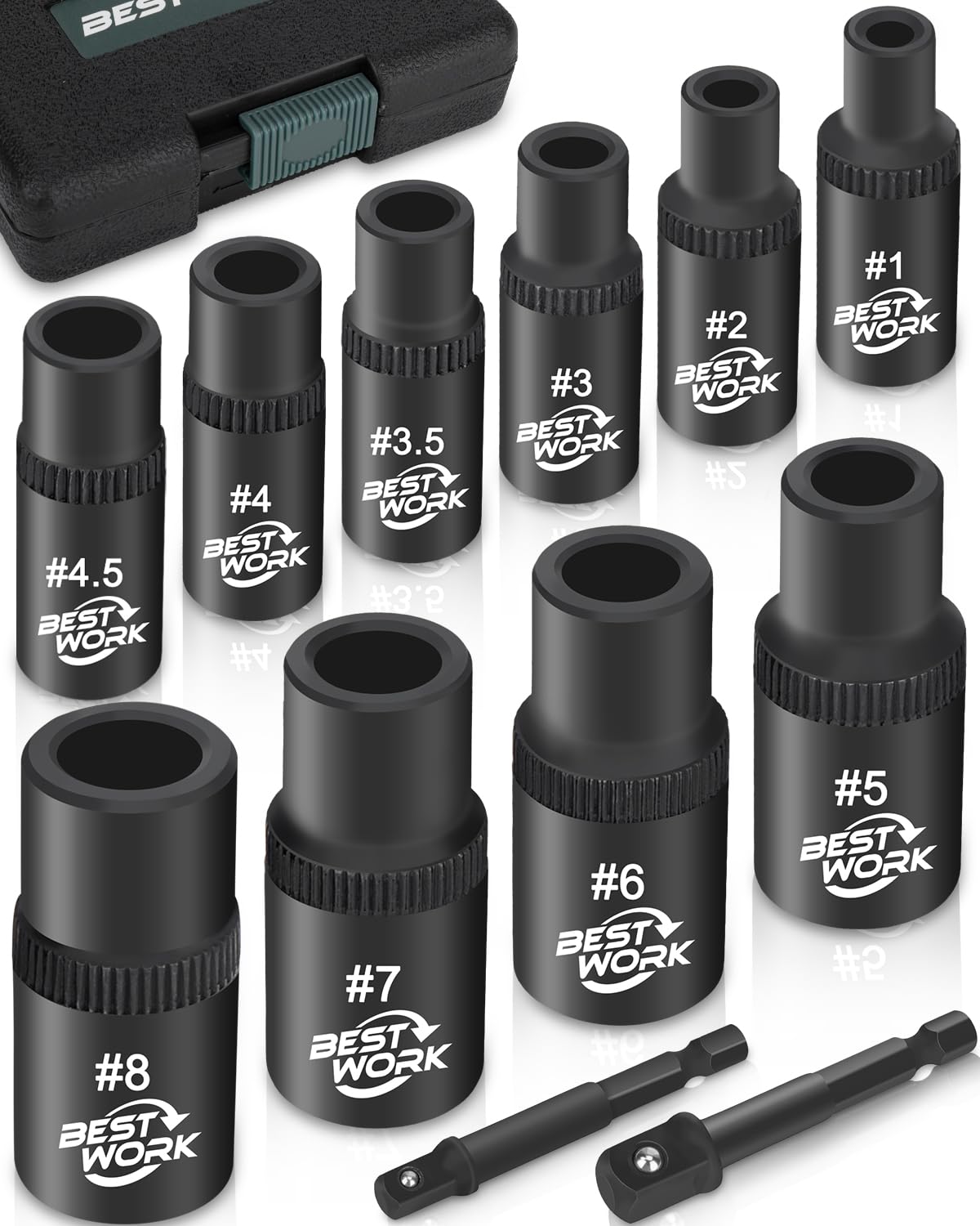 Bestwork magnetic tap socket set securely assembled for efficient threading