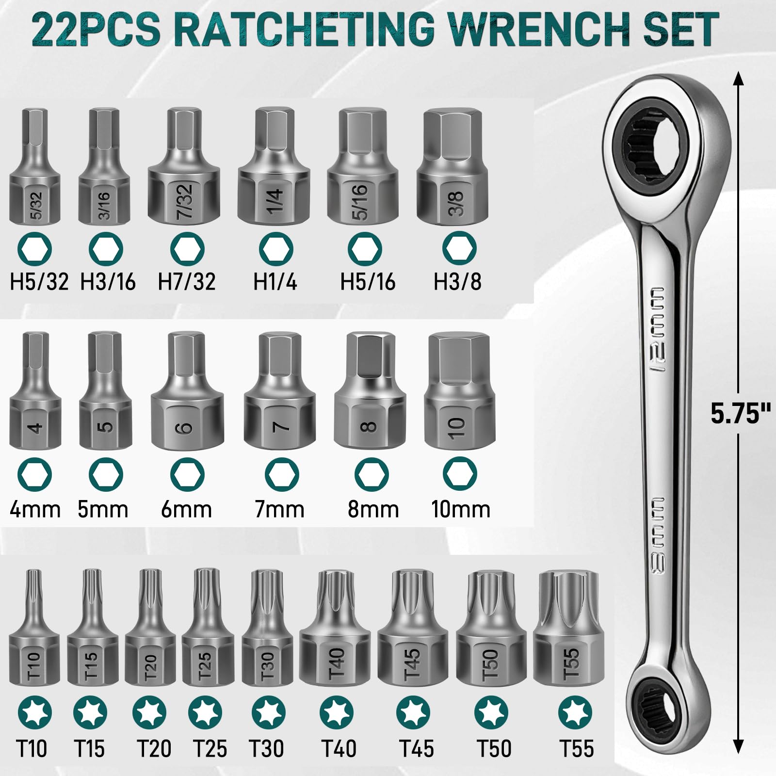 Bestwork stubby ratchet wrench in compact form for tight space work.