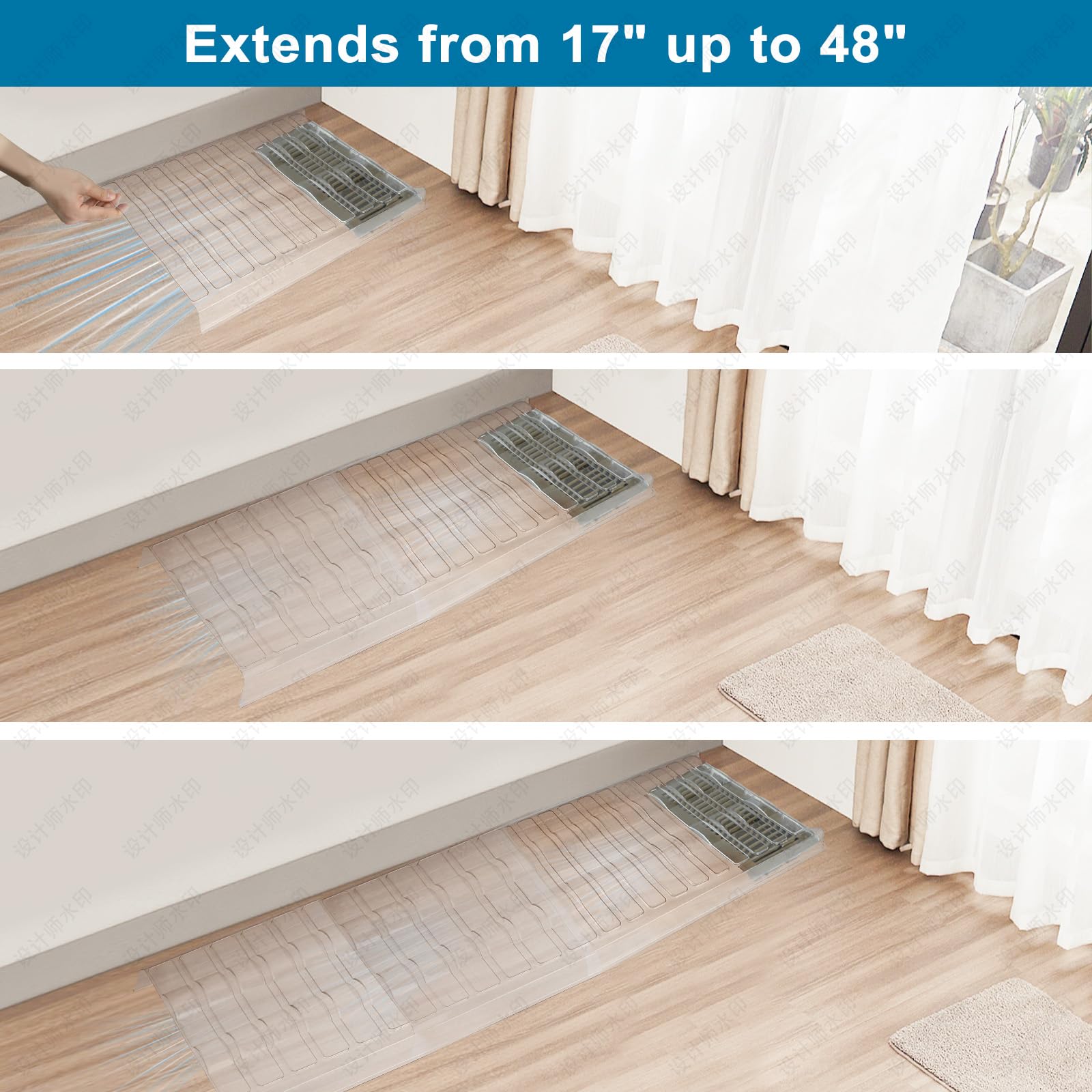 BESWEL extended vent cover fits 17-48 inches under furniture