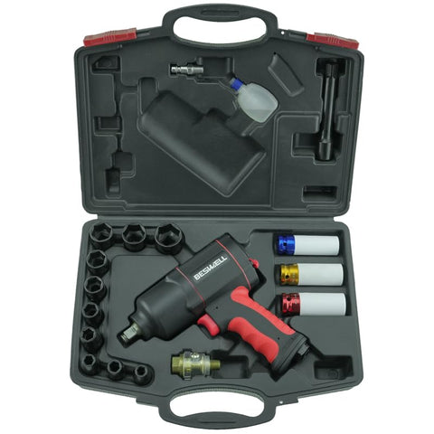 BESWELL AKP-01N half-inch air impact wrench shown for heavy-duty vehicle maintenance and tire work
