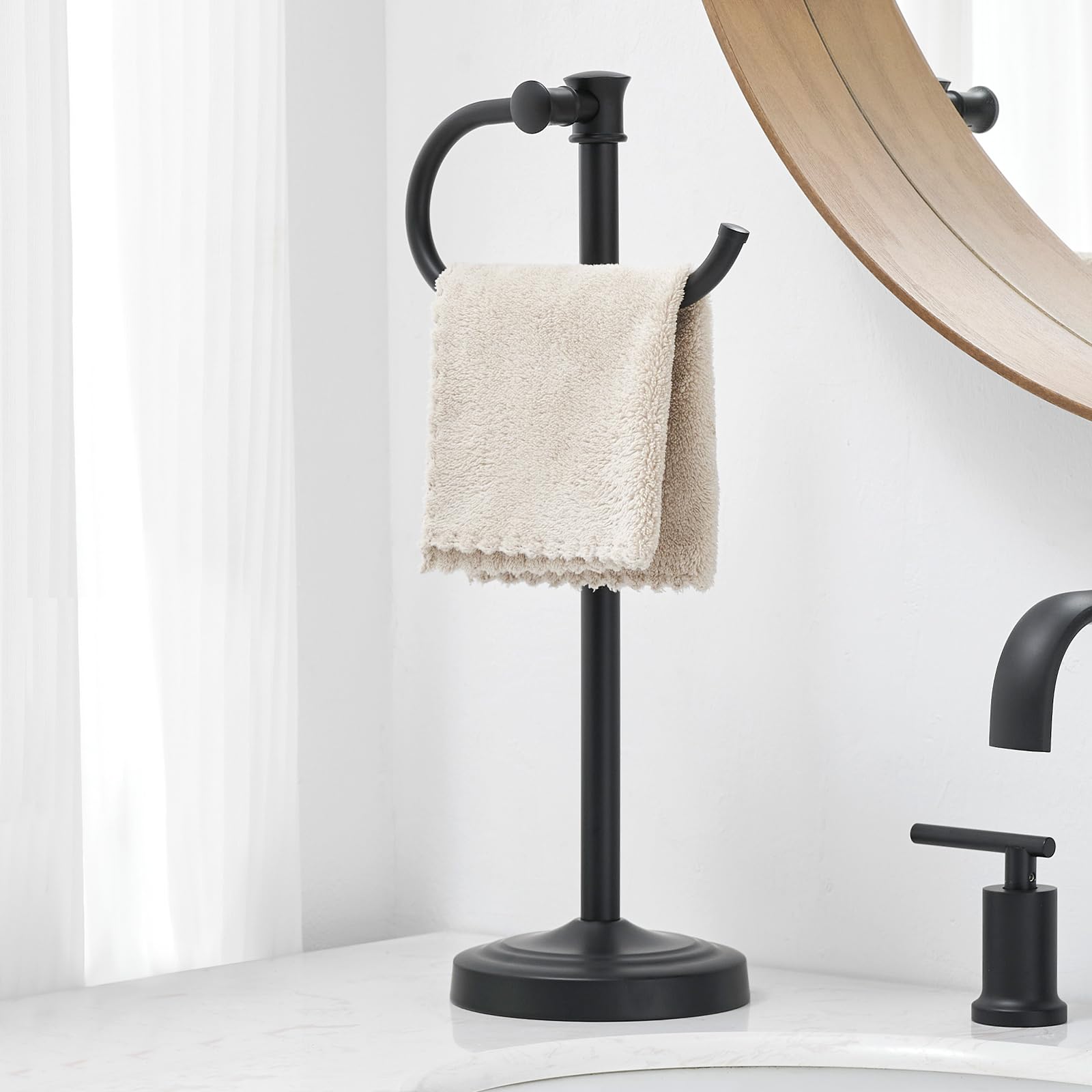 BESy 17-inch matte black towel bar front view shows sleek durable finish