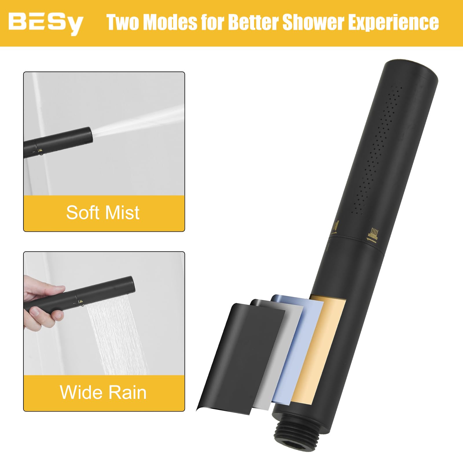 Besy 59-inch stainless steel shower hose offers flexible reach