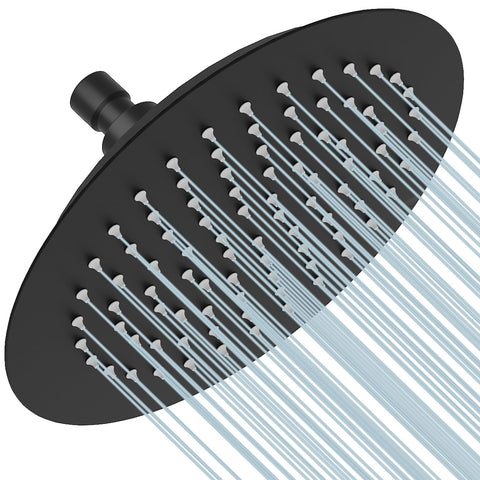 BESy 8-Inch round rain shower head with full-body coverage for a spa-like rinse