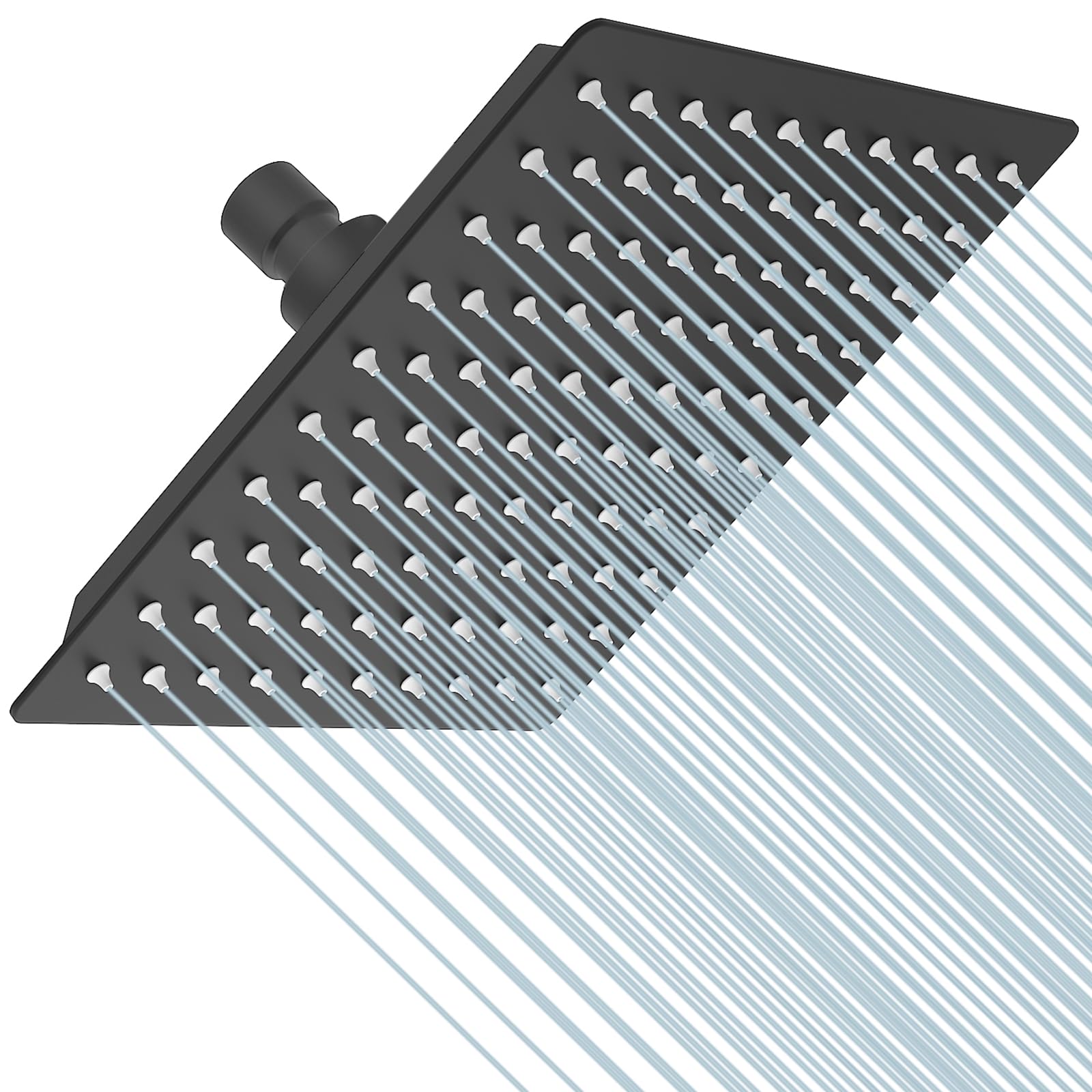 BESy 8-inch square rain shower head front view showing full-body coverage