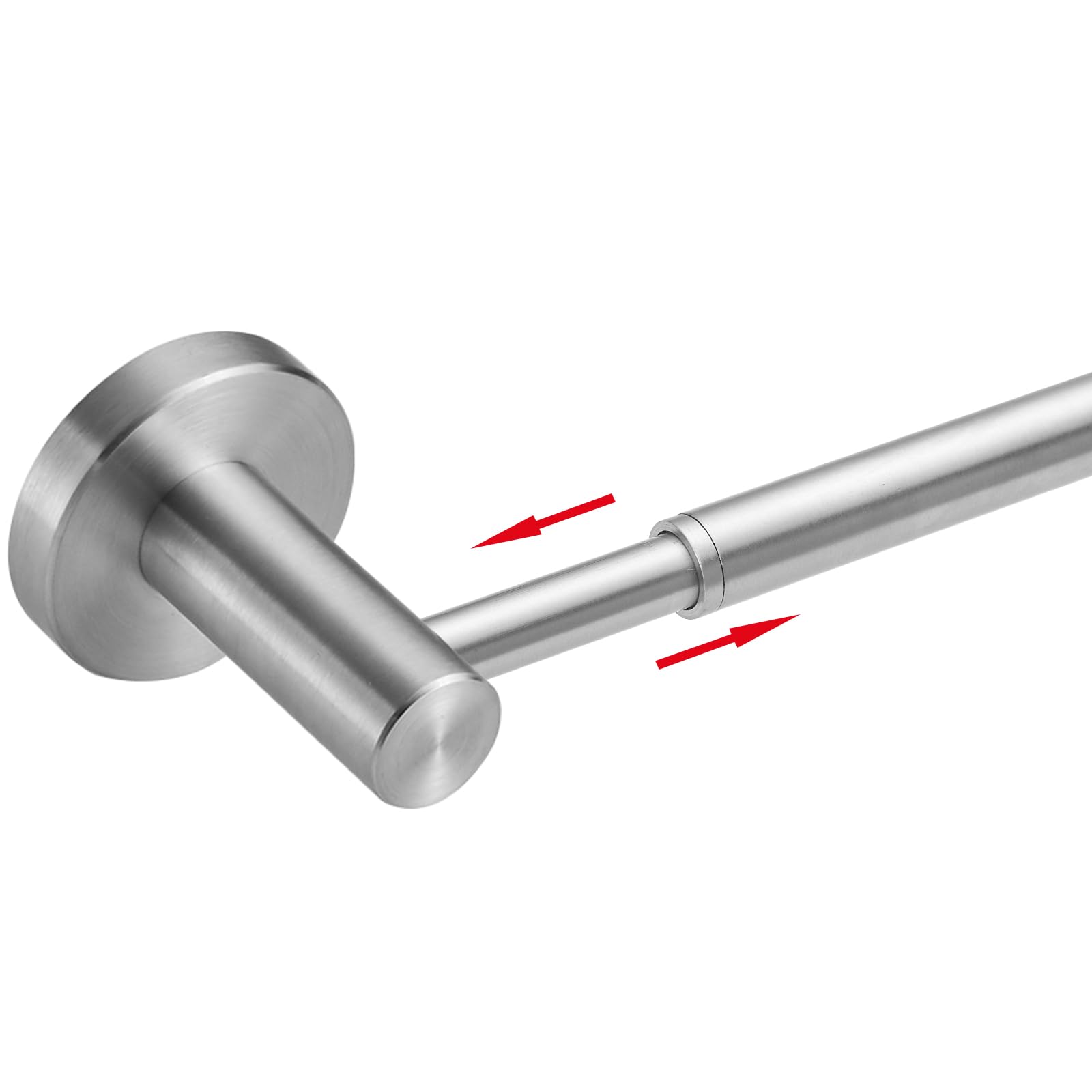 BESy adjustable towel bar extended to 26 inches for flexible bathroom spacing.