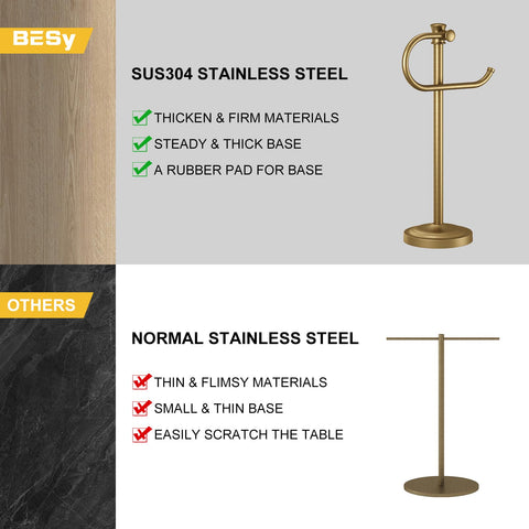 BESy bathroom vanity towel holder keeps towels within reach.